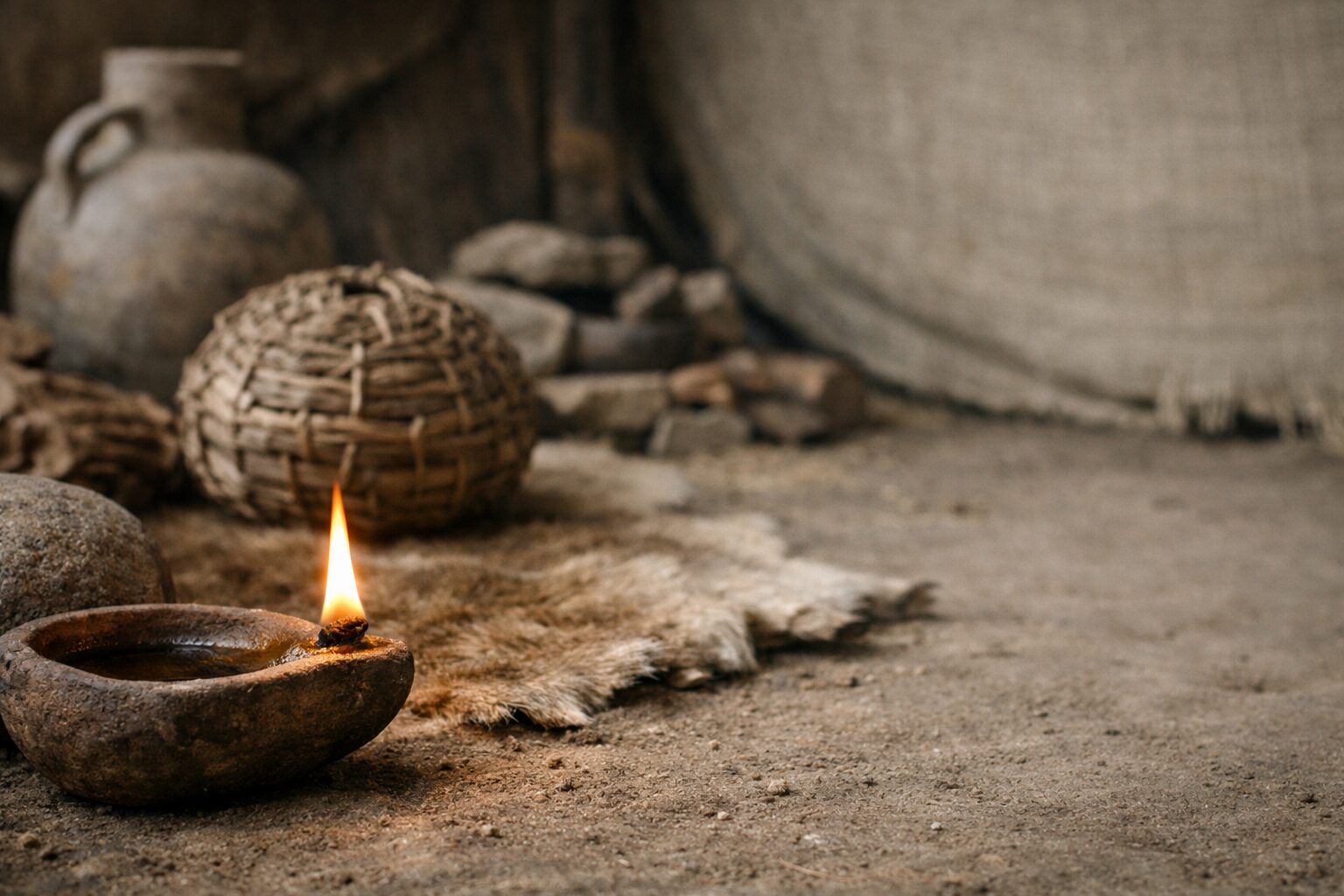Genesis 1 Chapter Commentary Featured Image - fire burning near created materials