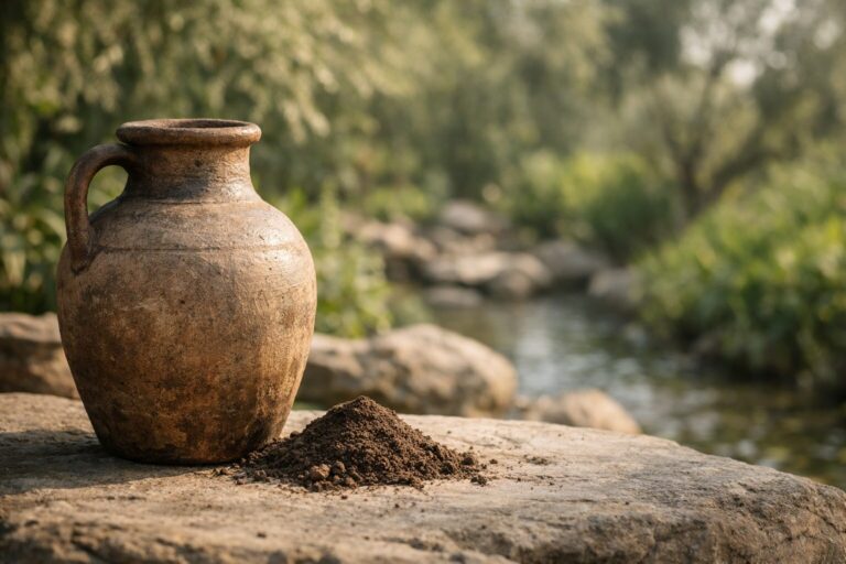Genesis 2 Commentary Featured Image - Earthen pottery with nature background