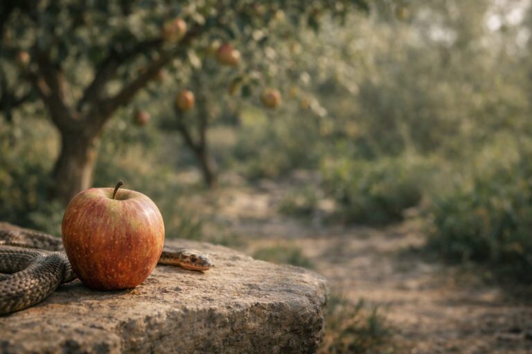 Genesis 3 Commentary Image - The Apple and the Snake