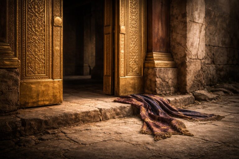 1 Kings Overview Commentary - Featured Image - Golden doorway and royal robe