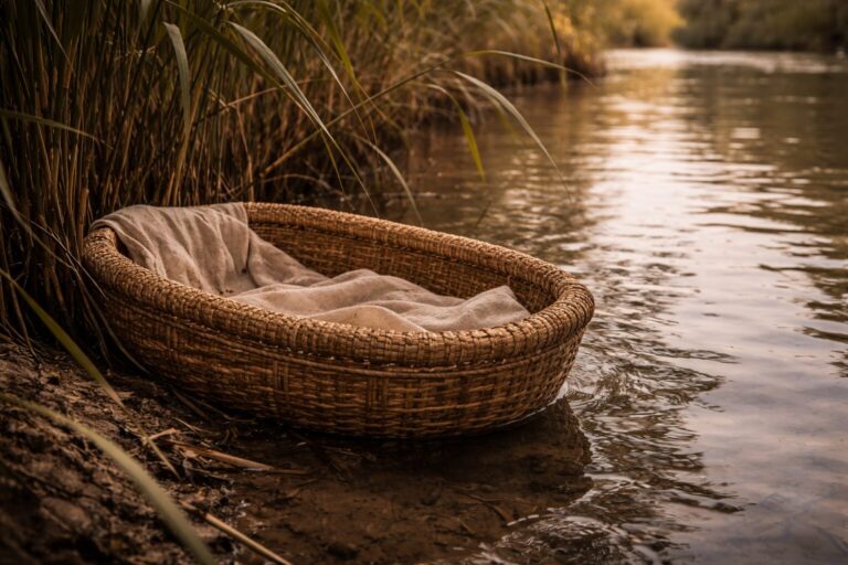 Exodus 2 Commentary - Featured Image - Woven basket by the riverbank