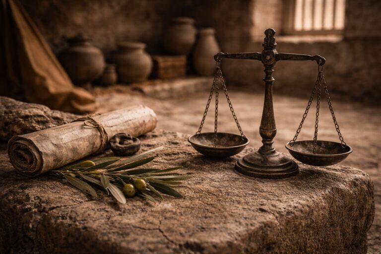 Exodus 6 Commentary - Featured Image - Bronze scales and ancient symbols