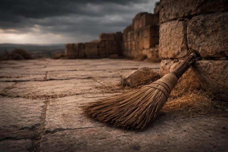 Zephaniah Overview Commentary - Featured Image - Old broom beside stone wall