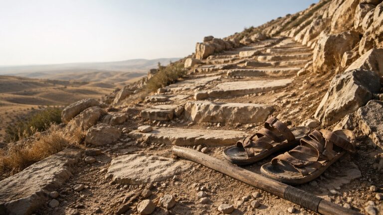 Deuteronomy 1 Commentary - Featured Image - Abandoned gear by the rugged path