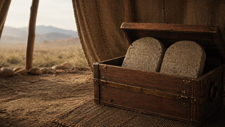 Deuteronomy 10 Commentary - Featured Image - Ancient relics in a desert tent