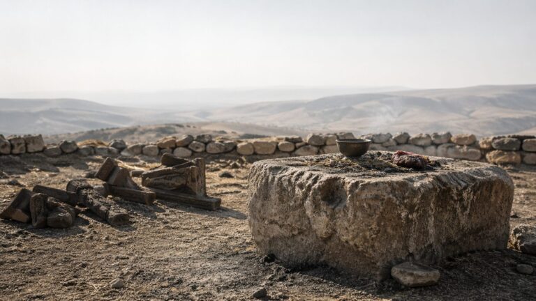 Deuteronomy 12 Commentary - Featured Image - Ancient altar among weathered ruins