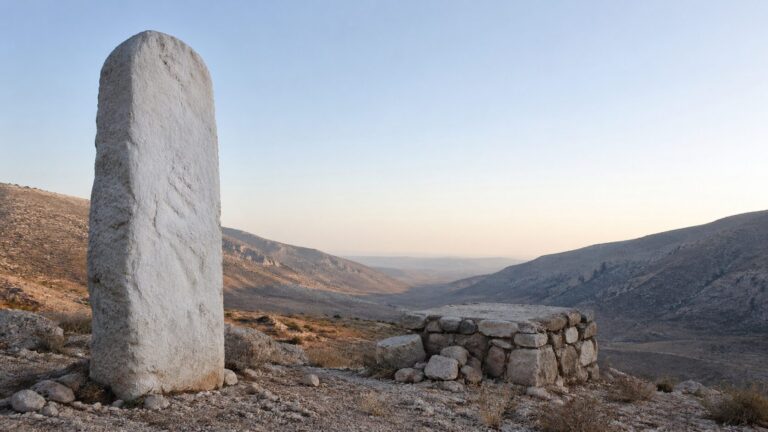 Deuteronomy 27 Commentary - Featured Image - Ancient monolith in a barren valley