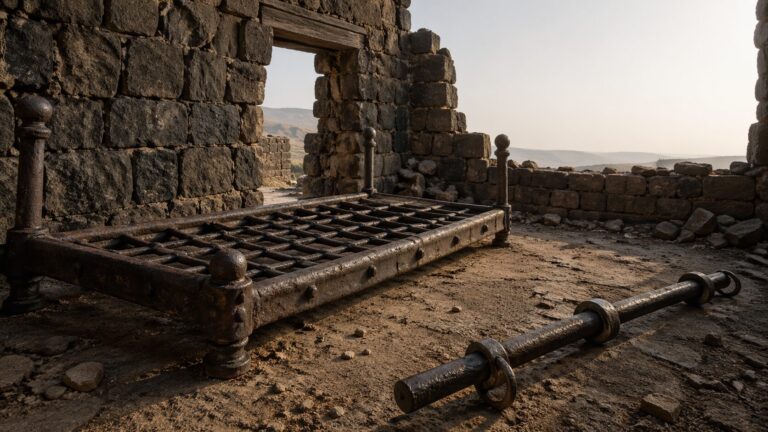 Deuteronomy 3 Commentary - Featured Image - Abandoned fortress chamber with rustic details