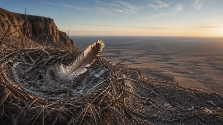 Deuteronomy 32 Commentary - Featured Image - Nest on a rocky cliff ledge