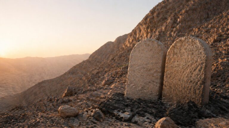 Deuteronomy 5 Commentary - Featured Image - Ancient monoliths in desert landscape