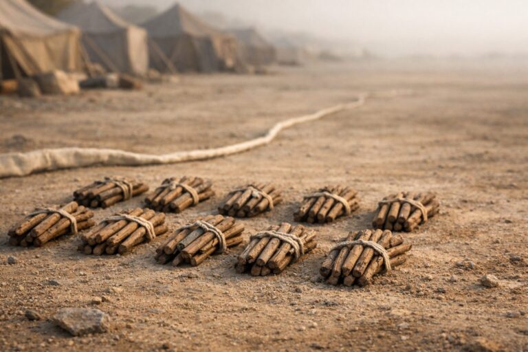 Numbers 1 Commentary - Featured Image - Morning camp preparation with worn pegs