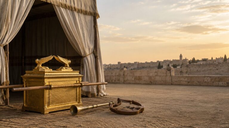 1 Chronicles 15 Commentary - Featured Image - Golden hour at an ancient temple