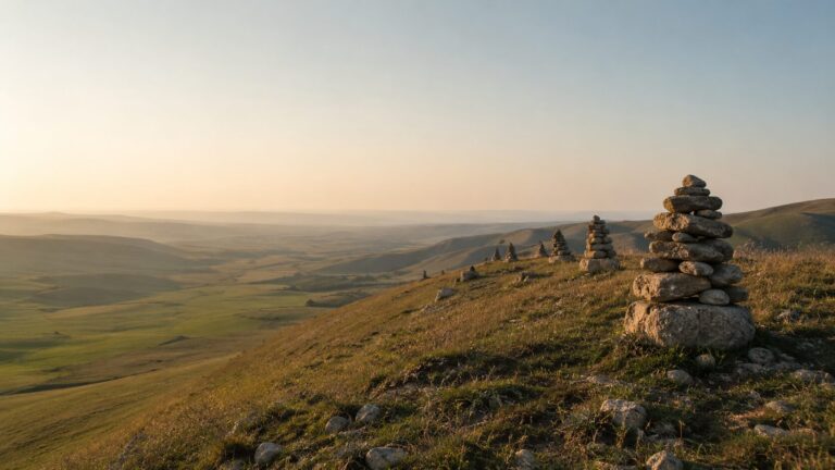 1 Chronicles 4 Commentary - Featured Image - Golden hour over the stone cairns