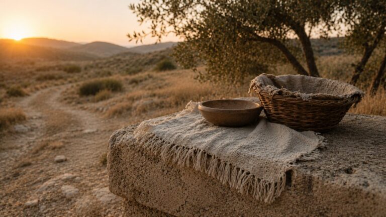 1 John 3 Commentary - Featured Image - Rustic sunset scene with woven textures