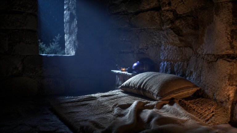 1 Samuel 3 Commentary - Featured Image - Moonlit stone chamber at night