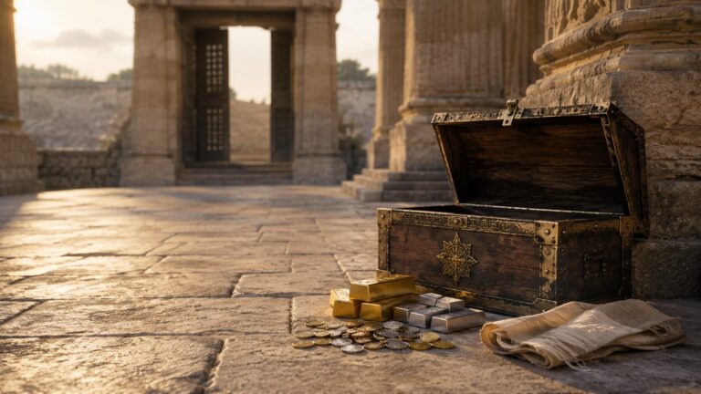 2 Chronicles 16 Commentary - Featured Image - Golden hour treasure in ancient temple