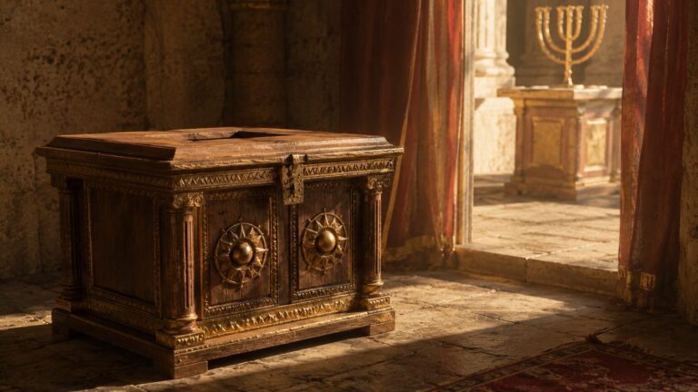 2 Chronicles 24 Commentary - Featured Image - Sunlit temple chamber with ornate chest
