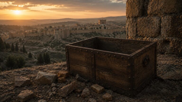 2 Chronicles 28 Commentary - Featured Image - Abandoned crate at sunset near ruins