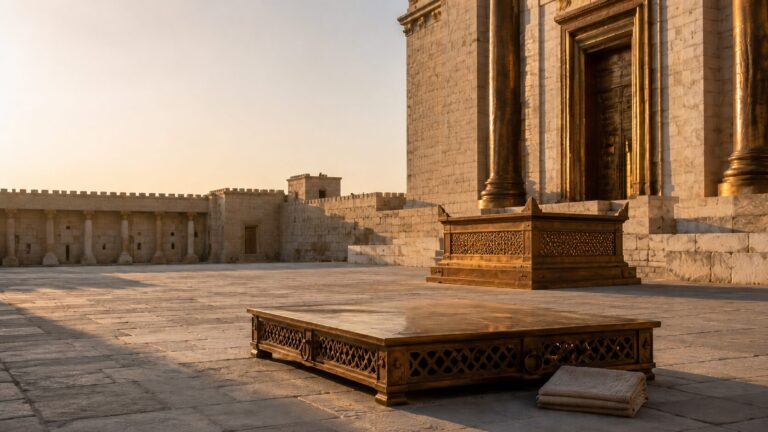 2 Chronicles 6 Commentary - Featured Image - Ancient temple courtyard at dawn