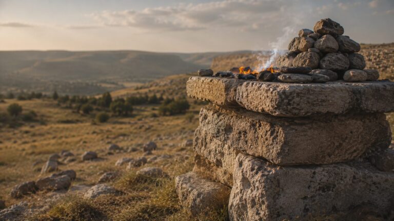 2 Samuel 24 Commentary - Featured Image - Ancient altar in an open valley