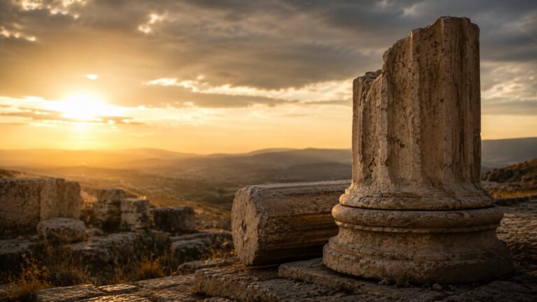 2 Thessalonians 2 Commentary - Featured Image - Golden hour at ancient ruins