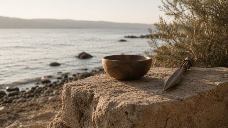 James 3 Commentary - Featured Image - Sunlit coastal still life composition