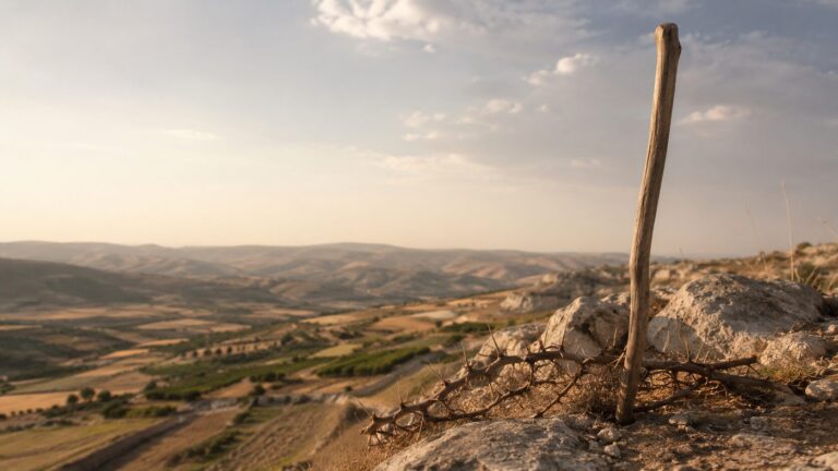Joshua 23 Commentary - Featured Image - Lonely outcrop in vast valley