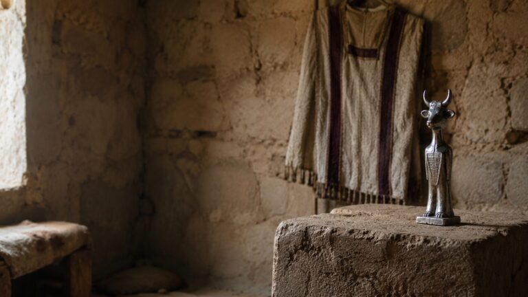 Judges 17 Commentary - Featured Image - Ancient stone altar with bronze figure