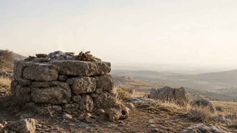 Judges 2 Commentary - Featured Image - Ancient altar in a vast landscape
