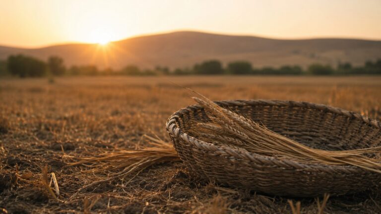 Ruth 2 Commentary - Featured Image - Golden hour in the quiet field