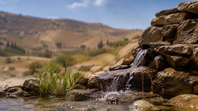 Isaiah 12 Commentary - Featured Image - Desert water stream and rocky formation