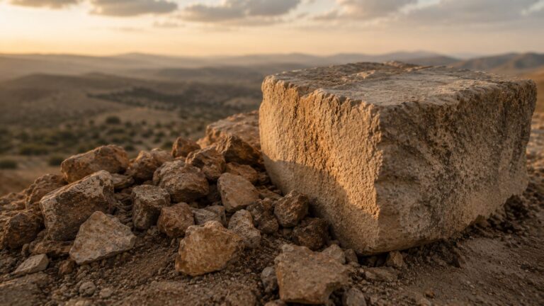 Isaiah 28 Commentary - Featured Image - Rugged stones under golden-hour light