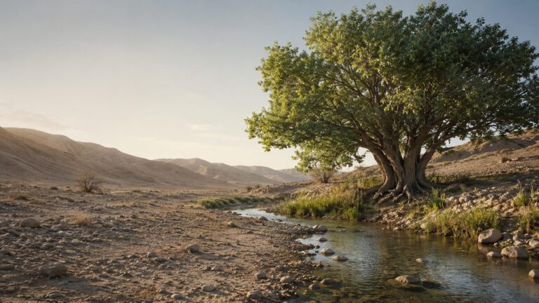 Jeremiah 17 Commentary - Featured Image - Tranquil stream under a vast sky