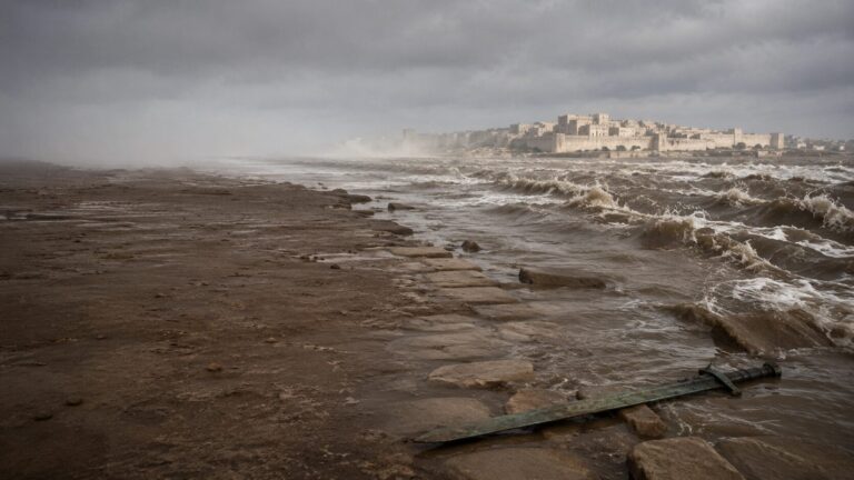 Jeremiah 47 Commentary - Featured Image - Abandoned sword by the stormy shore