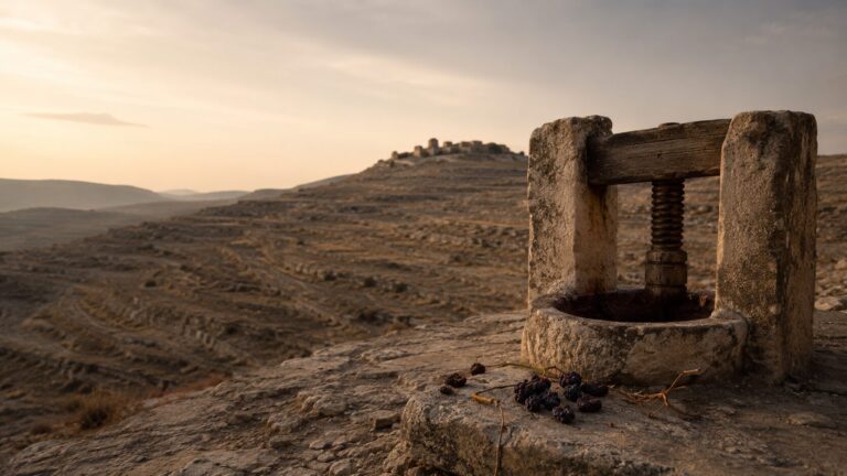 Jeremiah 48 Commentary - Featured Image - Ancient press in arid landscape