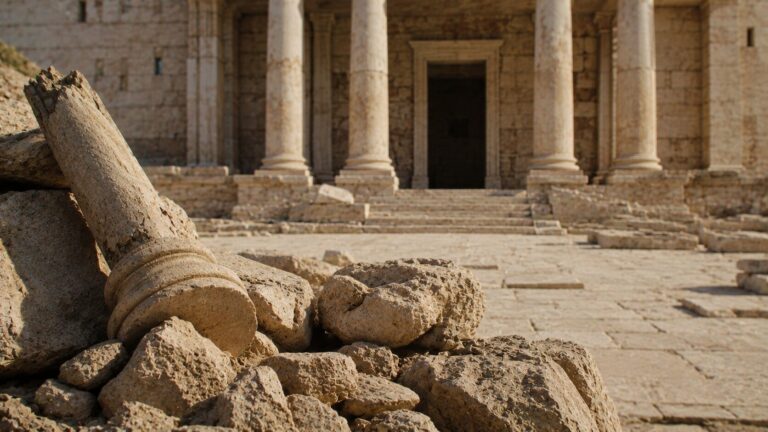 Jeremiah 7 Commentary - Featured Image - Ruined temple with weathered stone rubble