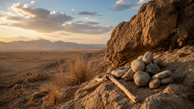 Job 1 Commentary - Featured Image - Desert rockscape at golden hour