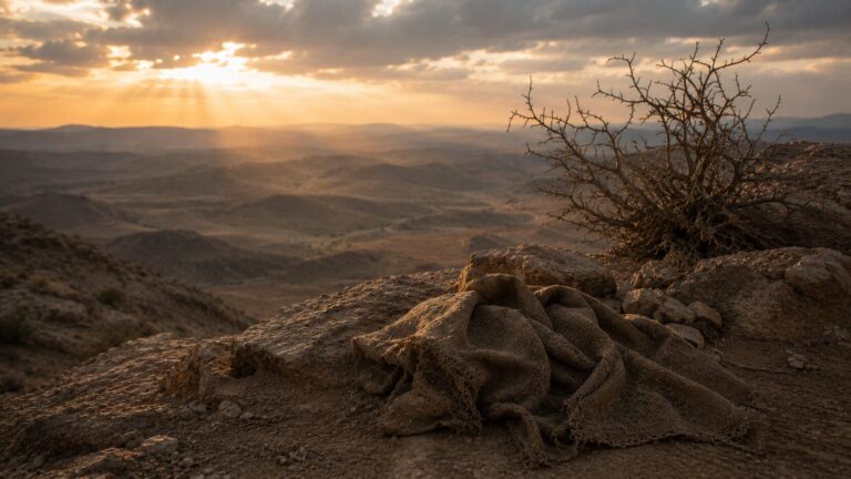 Job 19 Commentary - Featured Image - Golden hour over rocky valley