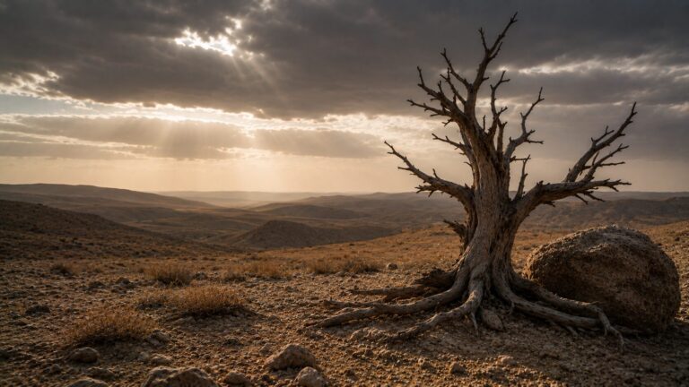 Job 20 Commentary - Featured Image - Desolate desert with dramatic sky