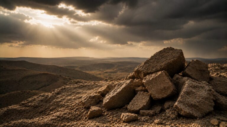 Job 22 Commentary - Featured Image - Stormy skies over rugged terrain