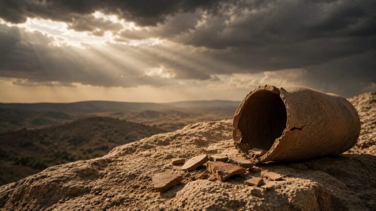 Job 4 Commentary - Featured Image - Desolate landscape with broken pottery
