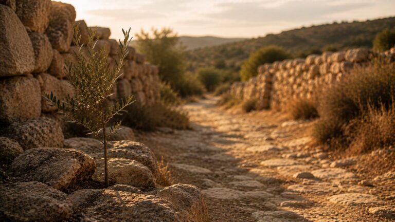 Proverbs 21 Commentary - Featured Image - Golden hour at the rocky path