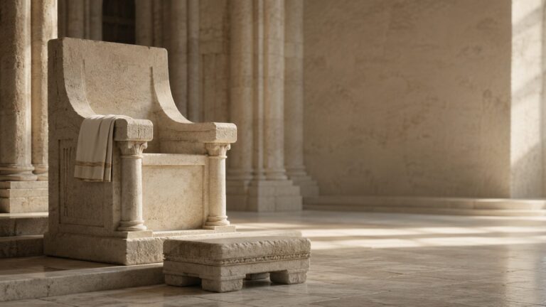 Psalm 110 Commentary - Featured Image - Grand stone throne room in sunlight