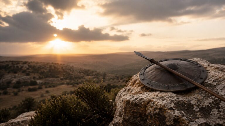 Psalm 17 Commentary - Featured Image - Ancient guard at dawn's light