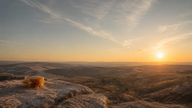 Psalm 19 Commentary - Featured Image - Golden honeycomb on rugged stone ledge