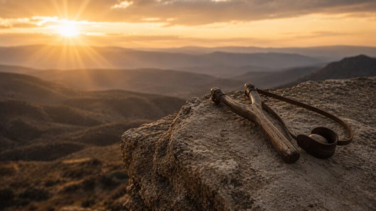 Psalm 28 Commentary - Featured Image - Golden hour over rugged terrain