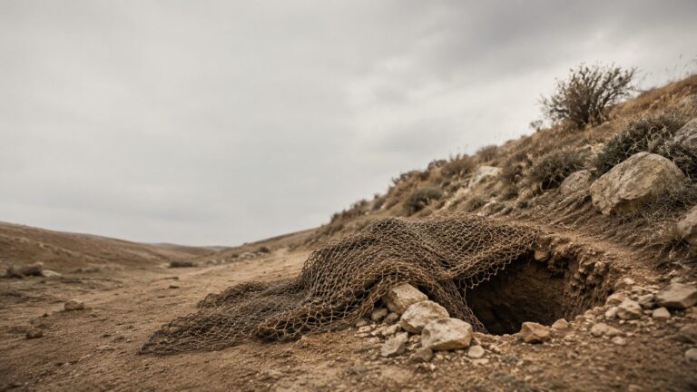 Psalm 35 Commentary - Featured Image - Desolate trail with rocky pit