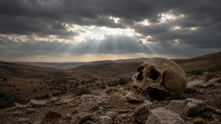 Psalm 53 Commentary - Featured Image - Hopeless terrain beneath stormy skies