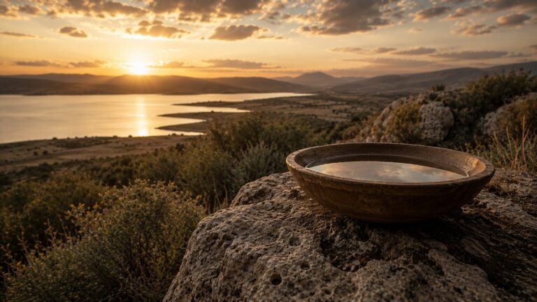 Psalm 65 Commentary - Featured Image - Golden hour serenity by the water