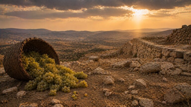 Amos 2 Commentary - Featured Image - Golden hour at the vineyard overlook